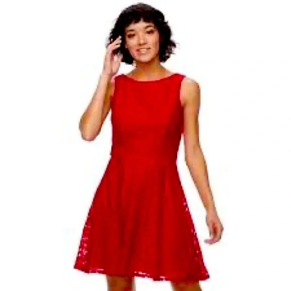 Cotton On Orange A Line Sleeveless Dress Scoop Neck Teardrop Keyhole Back Size L - Picture 2 of 9